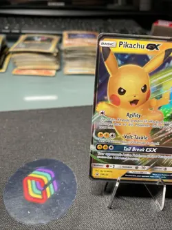 [NM]PIKACHU GX Black Star Promo POKEMON Holo Foil 2019 Trading Card SM232 - Image 2