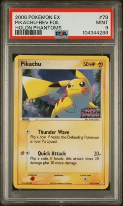 2006 Pokemon Ex Holon Phantoms Reverse Holo Pikachu 78/110 PSA 9 MINT - Image 1