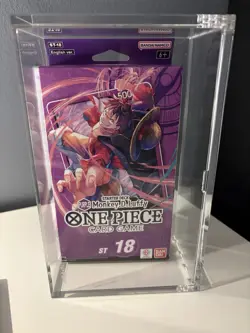 One Piece card game Starter Deck Purple Luffy ST-18 Sealed MINT with ACRYLIC - Image 1