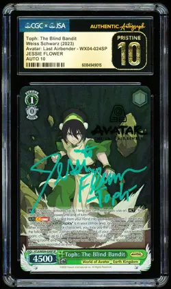Weiss Schwarz Avatar CGC 10 Toph ATLA/WX04-024SP SP - Jessie Flower Auto - Image 1