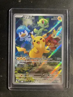 Pokemon Pikachu Full Art Promo Holo 027 SV Scarlet & Violet 2023 60 HP - Image 1