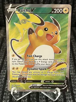 Raichu v Full Art Holo Card 158/172 Brilliant Stars Pokemon Card - Image 1