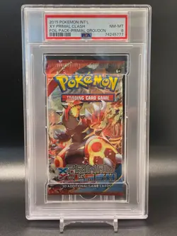 Pokemon XY Primal Clash Primal Groudon Factory Sealed Booster Pack PSA 8 Card - Image 1