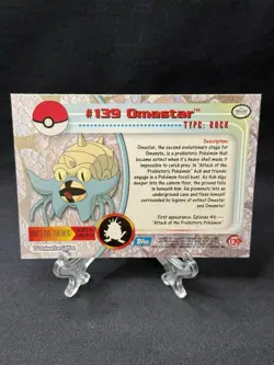 Omastar 139 Topps Pokemon Series 3 Blue Logo First Print Holo/Non-Holo Card NM - Image 2