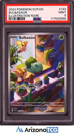 Pokemon 2024 Bulbasaur 143/142 Illustration Rare Stellar Crown PSA 9 - Image 1