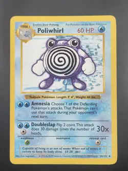 Pokemon 1999 WOTC Base Set Shadowless Poliwhirl 38/102 - Image 1