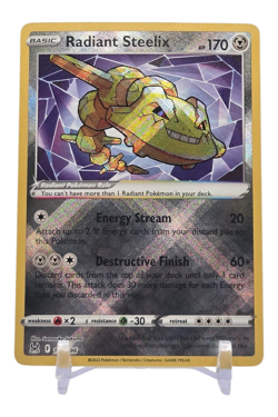Radiant Steelix 124/196 Lost Origin Holo Pokemon Card NM - Image 1