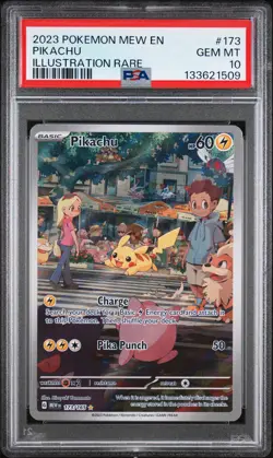 2023 POKEMON MEW EN-151 ILLUSTRATION RARE #173 PIKACHU PSA 10 - Image 1