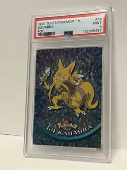 1999 TOPPS POKEMON TV FOIL #64 KADABRA PSA 9 - Image 1