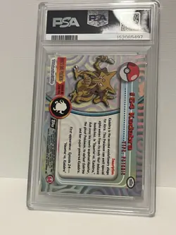 1999 TOPPS POKEMON TV FOIL #64 KADABRA PSA 9 - Image 2