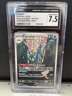 Clawitzer 141/132 Me01: Mega Evolution Holo CGC 7.5 NM Pokemon TCG - Image 1