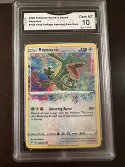 Rayquaza 138/185 Amazing Rare Holo Vivid Voltage GMA 10 Pokemon - Image 1