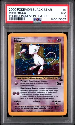2000 Pokemon Black Star Mew Pokemon League Promo PSA 7 PSA - Image 1