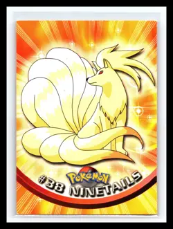 💥 NINETAILS 1999 Topps Pokemon TV Non Holo Animation 1st Series Blue Logo # 38 - Image 1