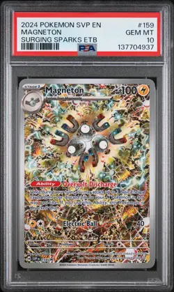2024 Pokemon SVP EN-SV Black Star Promo Magneton #159 Surging Sparks Etb PSA 10 - Image 1