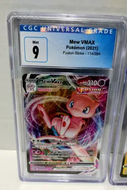 Pokemon Mew Vmax 114/264 Fusion Strike Half Art Holo Rare CGC 9 - Image 1