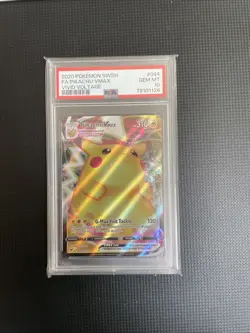 Pokemon Pikachu TCG VMAX Vivid Voltage Holo Ultra Rare Card 044/185 PSA 10 - Image 1