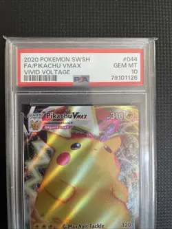 Pokemon Pikachu TCG VMAX Vivid Voltage Holo Ultra Rare Card 044/185 PSA 10 - Image 2