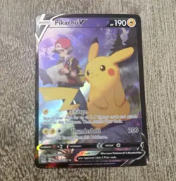 Pikachu V Pokemon TCG Sword & Shield: Lost Origin Trainer Gallery NM - Image 1
