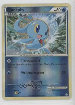 Manaphy German Reverse Foil Pokemon HeartGold & SoulSilver Unleashed #3 2010 - Image 1