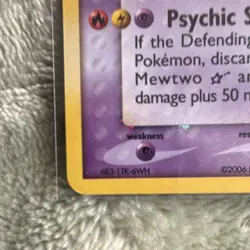 Pokemon Mewtwo Star 103/110 EX Holon Phantoms Ultra Rare Holo 2006 Card - Image 5