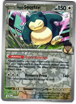 Hop's Snorlax Reverse Holo 117/159 Pokemon SV: Journey Together - Image 1