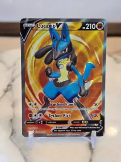 Pokemon TCG Lucario V SWSH213 SWSH: Sword & Shield Promo Cards Holo Full Art LP - Image 1