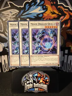 3x LDS3-EN053 Moon Dragon Quilla Common 1st Edition YuGiOh Playset - Image 1