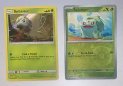 Bulbasaur 1/18 Detective Pikachu Pokemon Card Holo & 001/165 sv 151 Reverse NM-M - Image 1
