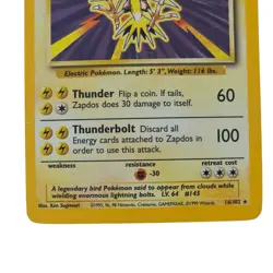 Pokemon Zapdos Holo Rare Trading Card 1999 Wizards Base Set 2 16/102 - Image 5