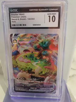 Snorlax VMAX Sword and Shield Base Set Illustration Rare Card 142/202 Cgc 10 - Image 1