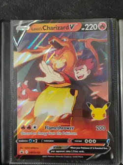 2021 Pokemon TCG Lance's Charizard v SWSH133 Jumbo Holo Promo Card - Image 1