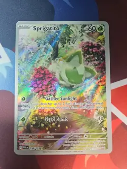 Pokemon TCG Sprigatito Holo Illustration Rare Card 196/193 Sv02: Paldea Evolved - Image 1