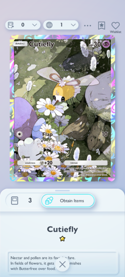 A3 Cutiefly (ENG) - Pokemon TCG Pocket 1 Star Cards (⭐) Digital Card Trade - Image 3
