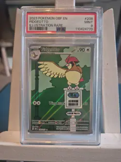 Pokemon TCG Pidgeotto Illustration Rare Card Obsidian Flames, 208/197 PSA 9 - Image 1