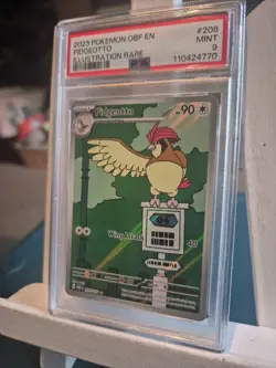 Pokemon TCG Pidgeotto Illustration Rare Card Obsidian Flames, 208/197 PSA 9 - Image 2