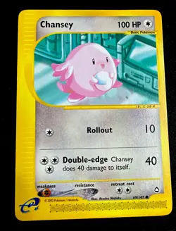 Chansey 69/147 LP E-Series Aquapolis Pokemon Card Light Play - Image 1