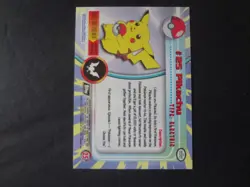1999 Topps Pokemon Silver Foil Flames #25 Pikachu Black Logo Series 1 - Image 2