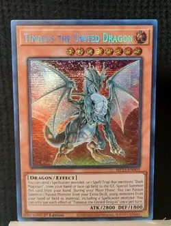 Yu-Gi-Oh Timeaus The United Dragon *PRISMATIC SECRET RARE* 1st Edition NM - Image 1