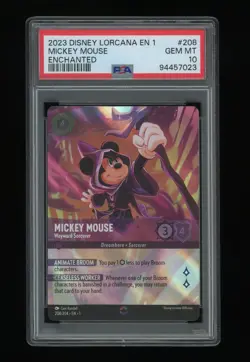 PSA 10 Mickey Mouse Wayward Sorcerer Enchanted First Cam Kendell Disney Lorcana - Image 1