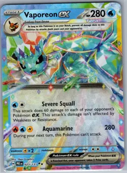 Vaporeon ex 023/131 SV: Prismatic Evolutions - Pokemon Card - NM - Image 1