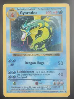Gyarados 6/102 Base Set Holo Rare Pokemon Card WOTC 1999 - Image 1