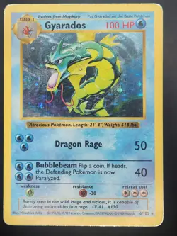 Gyarados 6/102 Base Set Holo Rare Pokemon Card WOTC 1999 - Image 3