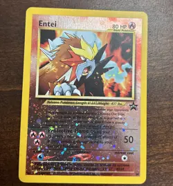 Pokemon Entei Card 34 Reverse Holographic Black Star Promo 1995 - 2001 NEAR MINT - Image 1