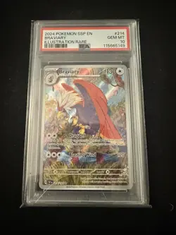PSA 10 Braviary 214/191 Surging Sparks IR Holo Pokemon Card - Gem Mint - Image 1