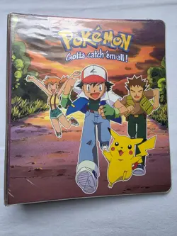 Vintage 1999 Plymouth 3 Ring Card Binder Nintendo Pokemon Pikachu Ash and crew - Image 1