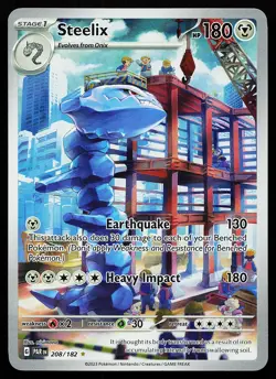 Steelix 208/182 Holo Illustration Rare Paradox Rift Pokemon Card - Image 1