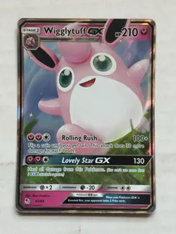 Wigglytuff GX - 42/68 - Pokemon Hidden Fates Sun & Moon Ultra Rare Card NM 2 - Image 1