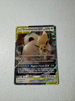 Pokemon Eevee Snorlax GX Holo Card 120/181 Tag Team TCG - Image 1