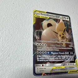 Pokemon Eevee Snorlax GX Holo Card 120/181 Tag Team TCG - Image 5